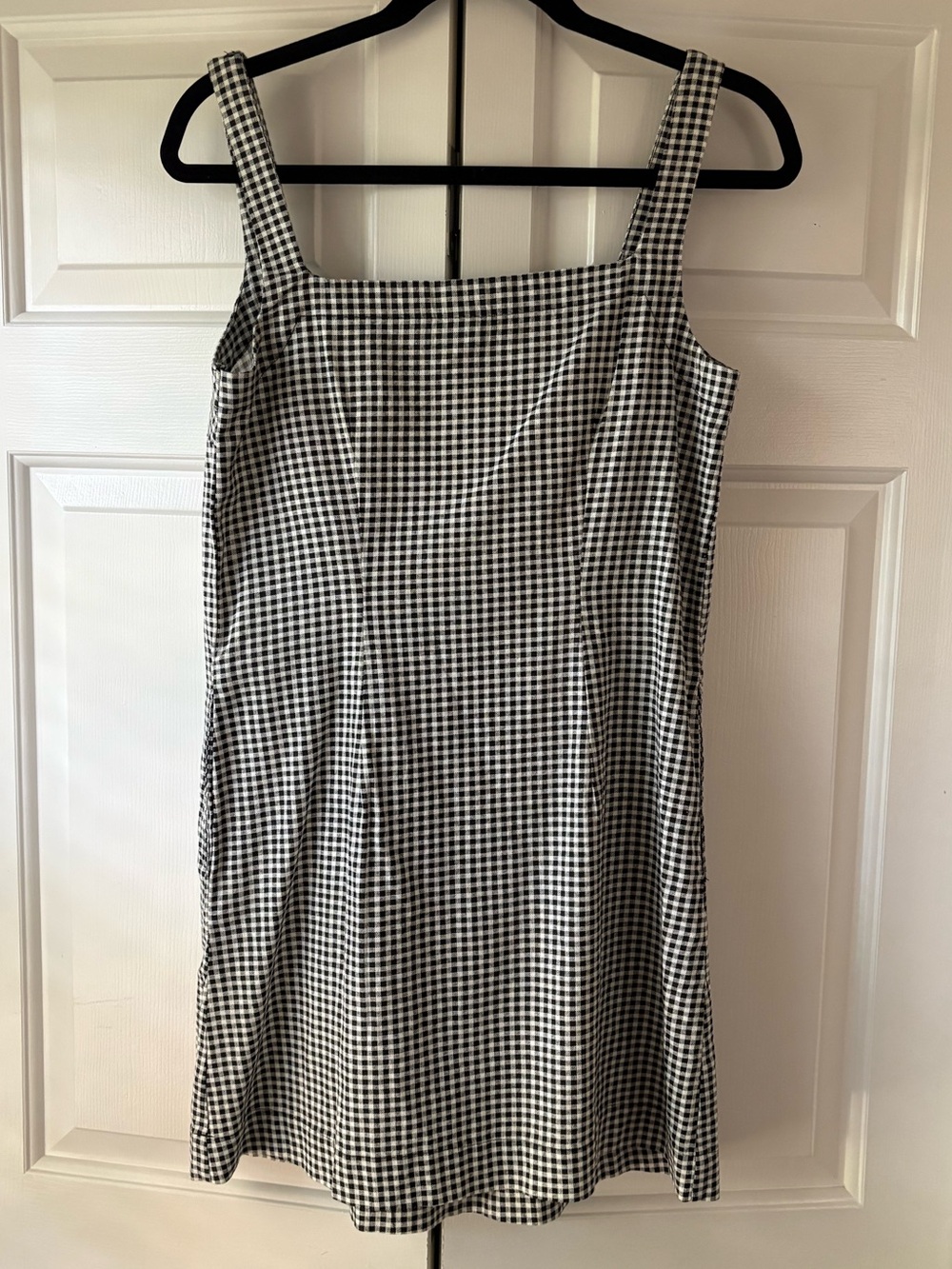 a new day Black and White Gingham Square-Neck Mini Dress